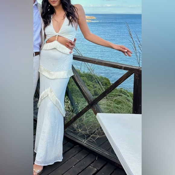 PatBo Maxi Fringe Halter Dress. - Picture 3 of 3